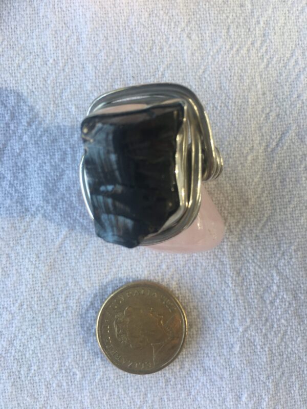 Elite shungite Ring wrapped in Sterling Silver wire.